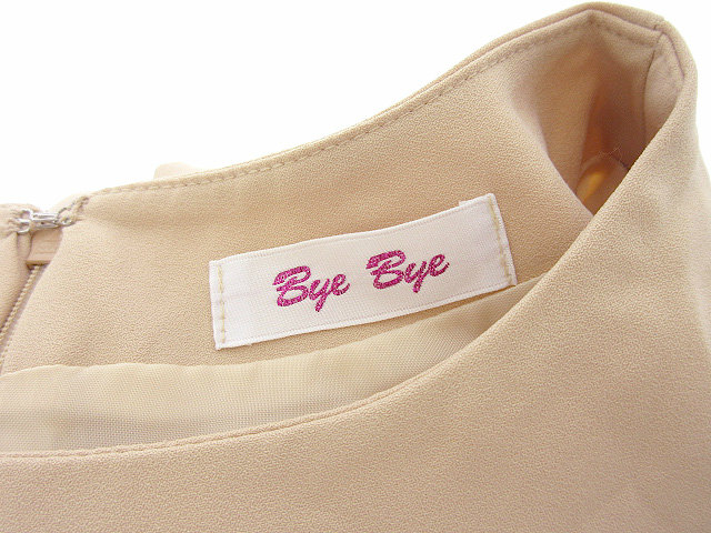 バイバイ Bye Bye チュニック ワンピース M 七分袖 袖シフォン ピンクベージュ トップス レディース 051 ベクトルパーク