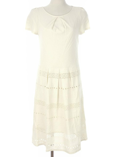 シビラ Sybilla ワンピース カットワークレース M 半袖 切替 ベージュ系 レディース 051 ベクトルパーク