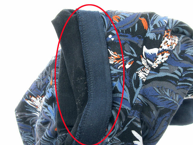 エイチ エム H M フラワー プリント ポロシャツ M 半袖 花柄 総柄 紺 ネイビー トップス メンズ 051 ベクトルパーク