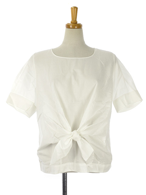 インゲボルグ Ingeborg フロント リボン ブラウス 半袖 3 9号 ホワイト 白 トップス プルオーバー カットソー レディース 051 ベクトルパーク