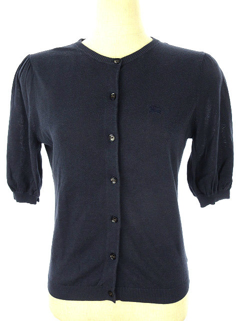 ★極美品１度のみ★バーバリーブルーレーベル　薄手カーディガン　黒　38/M BURBERRY BLUELABEL 薄手カーディガン ブラック38 ♡極美品バーバリー