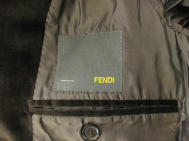 フェンディ FENDI ベロア セットアップ シングル スーツ 上下セット 46 