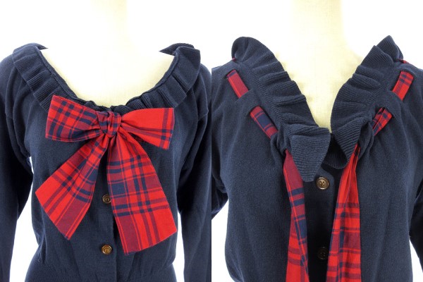 ヴィヴィアンウエストウッド　チェックリボン付きカーディガン サイズ2 ヴィヴィアンウエストウッド Vivienne Westwood RED LABEL