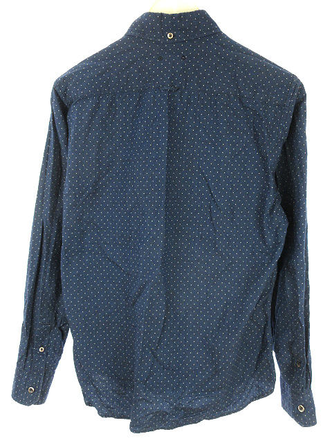 ソフネット Sophnet 長袖 ボタンダウン シャツ ドット柄 M ネイビー ホワイト 紺 白 トップス メンズ 051 ベクトルパーク