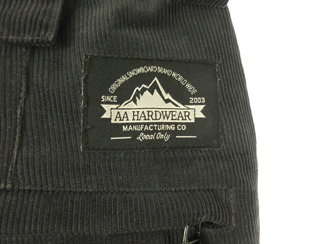 Hardwear ダブルエー ハードウェア スノボウェア コーデュロイ パンツ M 黒 ブラック ボトムス ズボン メンズ レディース 051 ベクトルパーク
