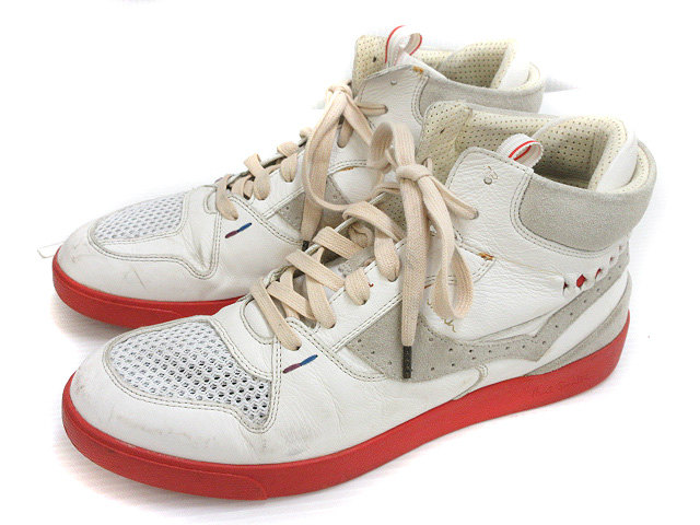 ポールスミスジーンズ Paul Smith Jeans ハイカット スニーカー 靴 シューズ 7 白 赤 ホワイト レッド レザー 本革 メンズ 051 ベクトルパーク