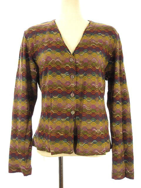 ミッソーニ Missoni ニット カーディガン 46 ダーク系 マルチカラー 幾何学 総柄 トップス レディース 051 ベクトルパーク