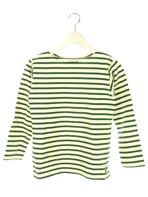 ロユタ Loytaa ボーダー カットソー Tシャツ ロンt M アイボリー系 グリーン系 長袖 トップス レディース 051 ベクトルパーク