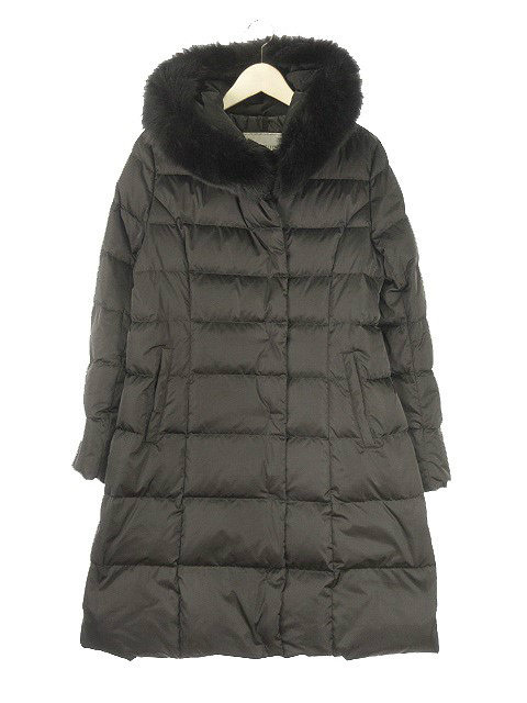 アンタイトル Untitled Polish White Duck Down ダウンコート リアルファー付き 4 黒 ブラック アウター ジップアップ 毛皮 ブルーフォックス レディース 051 ベクトルパーク