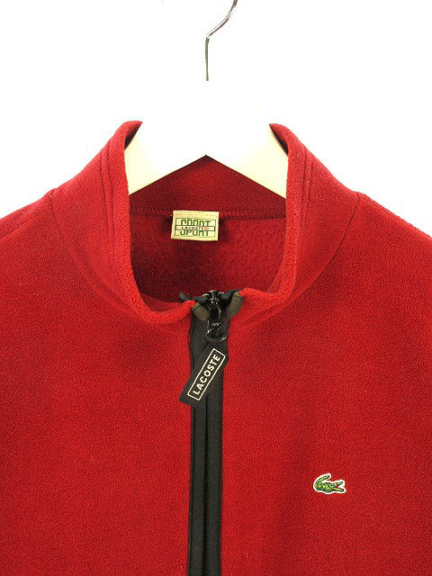 ラコステ LACOSTE SPORT フリース ジャケット ジップアップ 42 レッド 
