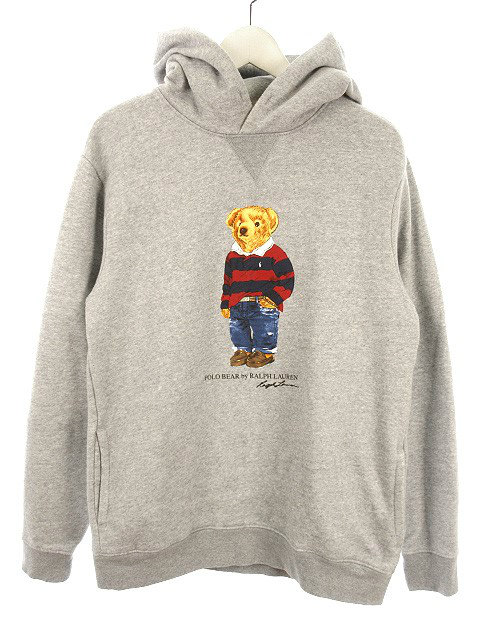 ポロ ラルフローレン Polo Ralph Lauren プルオーバー パーカー S テディベア プリント グレー 長袖 スウェット トップス メンズ 051 ベクトルパーク