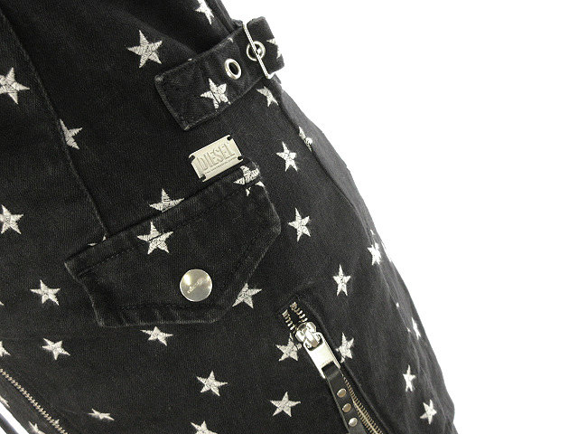 DIESEL ブラック デニム 星 刺繍 ワンピース DIESEL ディーゼル ブラックデニムワンピース レディース 星柄