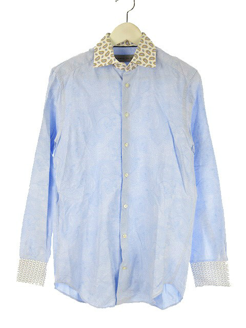 エトロ Etro 長袖 シャツ ペイズリー柄 トップス 38 ブルー メンズ 051 ベクトルパーク