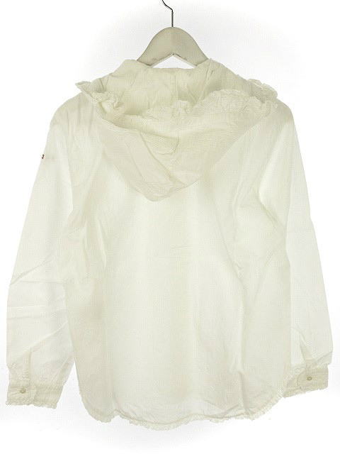 ピンクハウス Pink House フード付き ブラウス ピコフリル リボン 刺繍 シャツ パーカー レース オフホワイト レッド 白 赤 長袖 トップス レディース 051 ベクトルパーク