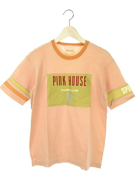ピンクハウス Pink House ロゴ プリント Tシャツ カットソー L ピンク系 オレンジ系 グリーン系 半袖 トップス レディース 051 ベクトルパーク