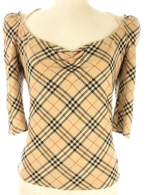 バーバリーブルーレーベル BURBERRY BLUE LABEL ウール チェック オフ  