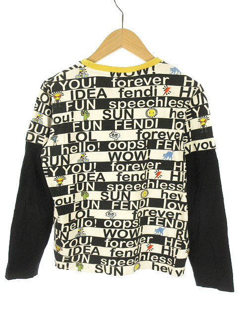 フェンディ FENDI キッズ 総柄 切替 Tシャツ カットソー ロンT 10A 