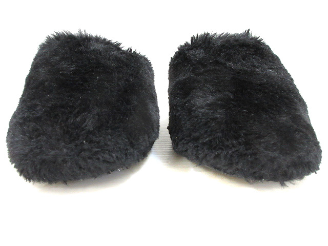 ヘザー Heather フェイクファー ミュール サンダル M ブラック 黒 シューズ 靴 レディース 051 ベクトルパーク