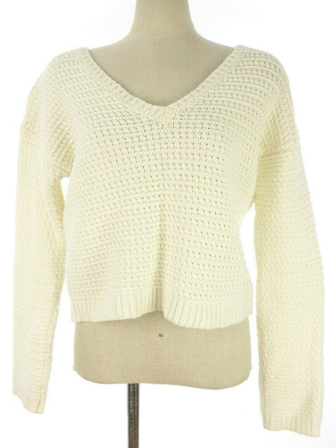 リエンダ Rienda Vネック ニット セーター F オフホワイト 白 長袖 トップス レディース 051 ベクトルパーク