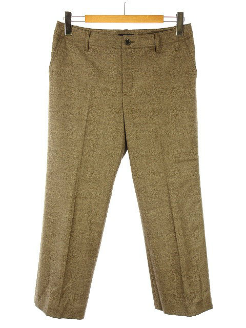 バーバリー ロンドン BURBERRY LONDON ツイード セットアップ パンツ スーツ 46 大きいサイズ ブラウン 茶 ウール カシミヤ レディース
