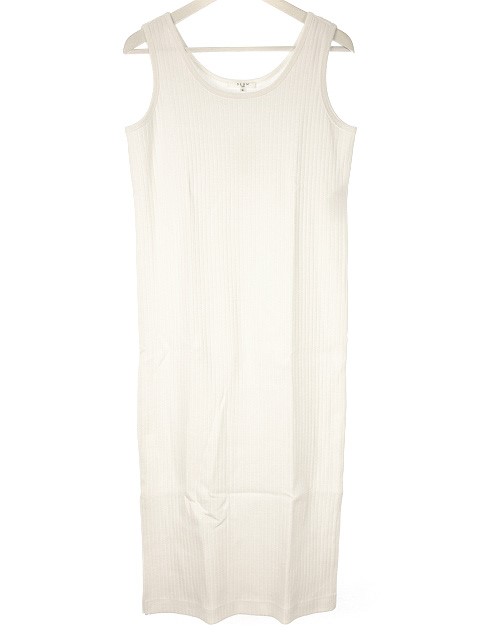 未使用品 23区 オンワード樫山 Slow コットン リブ ワンピース 38 ホワイト 白 Baby Cotton Rib ノースリーブ レディース 051 ベクトルパーク