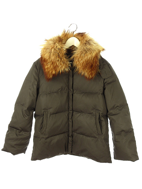 コムサ Comme Ca Comme Ca 28 ファー付き ダウン ジャケット M グレー系 ジップアップ 長袖 上着 アウター レディース 051 ベクトルパーク