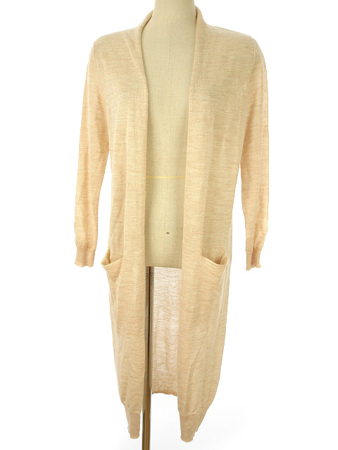 トラッゾドンナ Torrazzo Donna リネン 薄手 ニット ロング カーディガン ピンクベージュ系 前開き 長袖 トップス レディース 051 ベクトルパーク