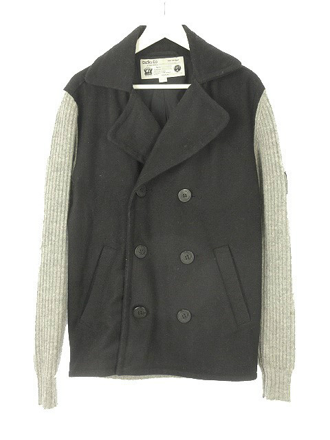 ディーゼル Diesel ニット切替 Pコート ピーコート アウター M 黒 ブラック グレー メンズ 051 ベクトルパーク