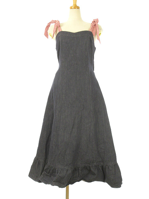ピンクハウス Pink House ss デニムキャミワンピース ロング チェック S インディゴブルー レディース 051 ベクトルパーク