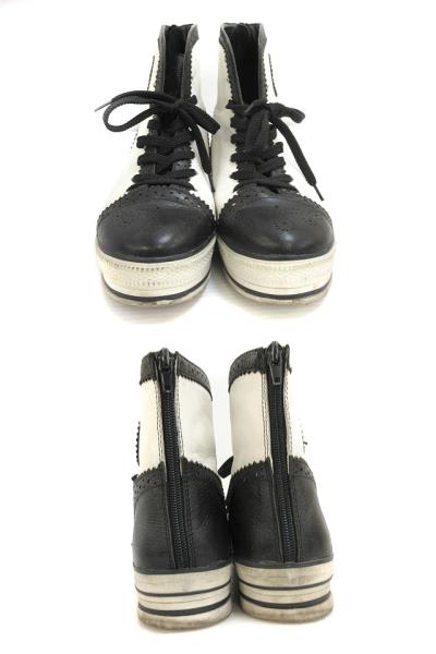 センソユニコ Senso Unico T B2 ハイカットスニーカー レザー 本革 靴 シューズ 24 白 黒 ホワイト ブラック バックジッパー レースアップ レディース 051 ベクトルパーク