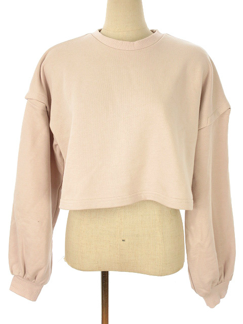 マジェスティックレゴン Majestic Legon 2way ショート スウェット トレーナー S ピンクベージュ系 長袖 トップス レディース 051 ベクトルパーク