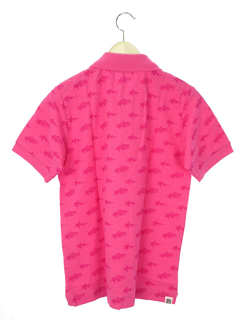 新品 A BATHING APE 半袖ポロシャツ ピンク 未使用品 アベイシングエイプ A BATHING APE ポロシャツ