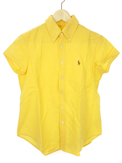 ポロ ラルフローレン Polo Ralph Lauren オックスフォード ブラウス 半袖 シャツ 刺繍 ボタンダウン 11 イエロー 黄色 トップス レディース 051 ベクトルパーク