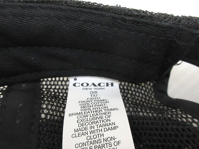 COACH ロゴ入り メッシュキャップ COACH】コーチ シグネチャー コットン メッシュ キャップ ロゴ
