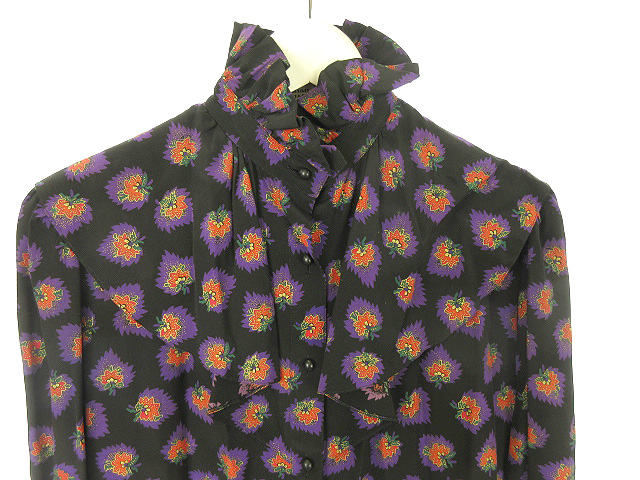 クリスチャンディオール Christian Dior シルク100% 総柄 長袖