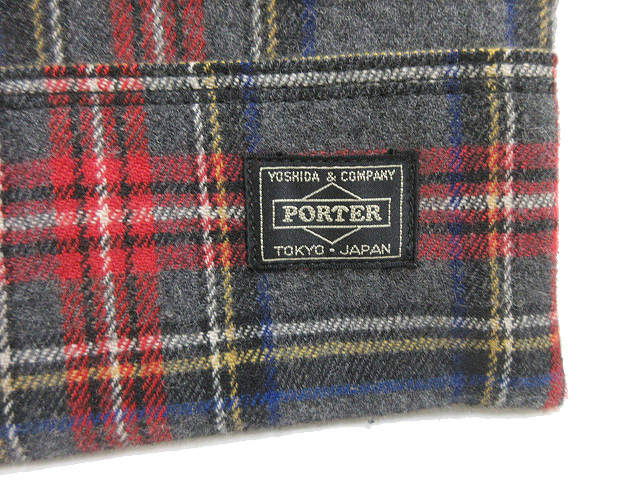 ヘッドポーター HEAD PORTER ウール チェック柄 トートバッグ 