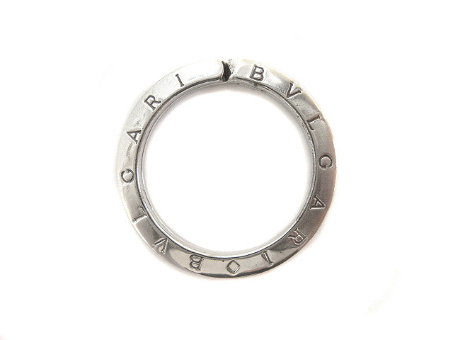 BVLGARI つよく キーリング ロゴ入りシルバーリング