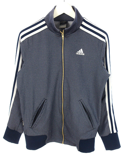 adidas デニムブルー ジップアップジャケット M