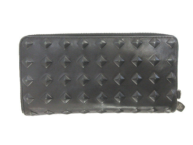 エムシーエム MCM スタッズ 長財布 ラウンドファスナー ロング 