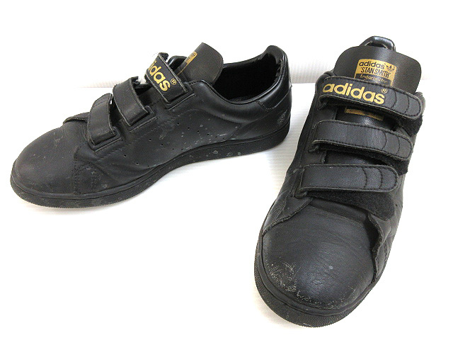 アディダス Adidas スタンスミス Stan Smith スニーカー ベルクロ マジックテープ ロゴ 27 5 ブラック ゴールド系 シューズ 靴 メンズ 051 ベクトルパーク