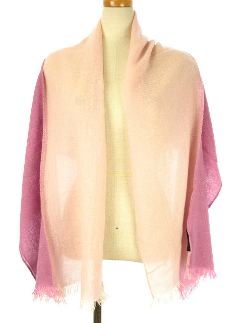 シャミー Chamois Viva ストール ショール マフラー フリンジ 切替 ピンク系 パープル系 レディース 051 ベクトルパーク