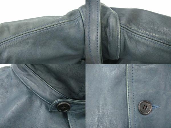 ダブルアールエル RRL インディゴ レザー カーコート 本藍染め 