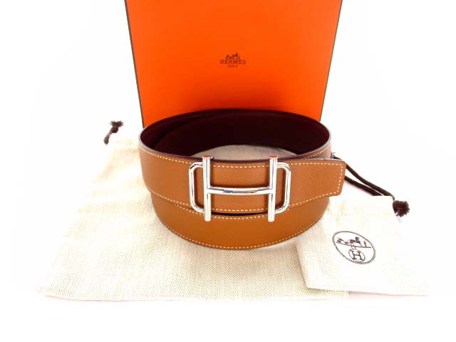 エルメス HERMES レザー ベルト ロワイヤル リバーシブル Hバックル C  