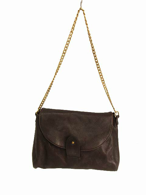 アーペーセー .C. チェーン バッグ ショルダー ハンド レザー 本革 ダークブラウン BAG カバン 手提げ鞄 レディース