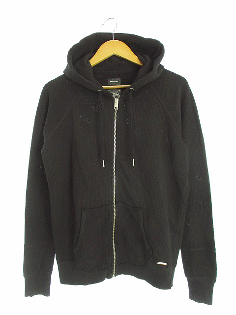 ディーゼル DIESEL ジップパーカー サーマル ワッフル ブラック 黒 M 