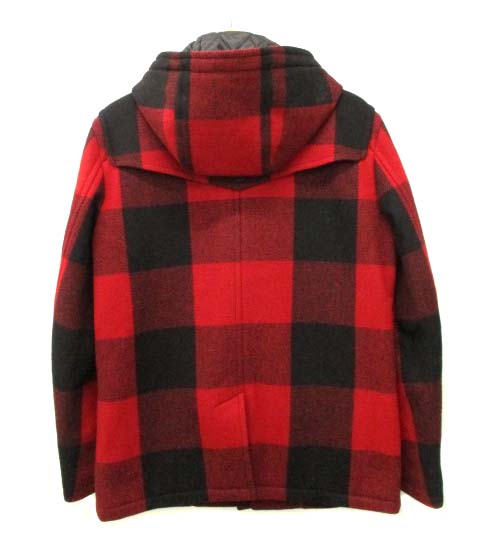 【希少・良品】バーバリーブラックレーベル　コットン　ダッフル　コート　チェック柄 美品 BURBERRY BLACK LABEL ダッフルコート チェック 赤