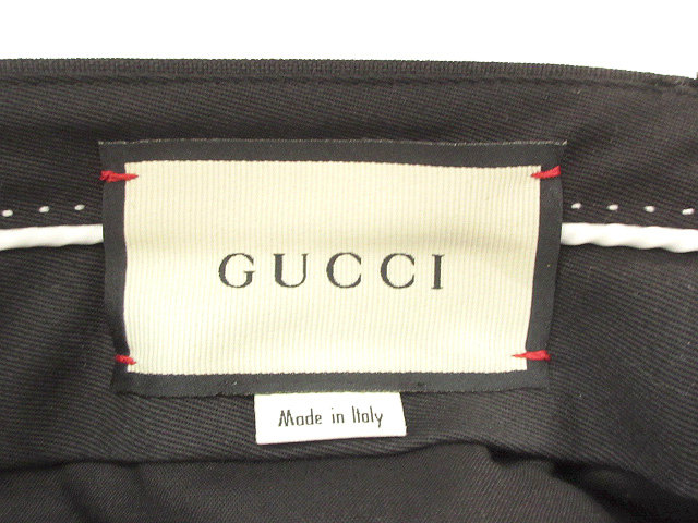 GUCCI　20SS プレーンロゴパンツ ブラック グッチ GUCCI 20SS Logo Plain Pants 裾ロゴ スラックス 44