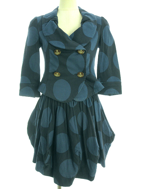 vivienne westwood レッドレーベル フリル付き青色ドレス 掻きむしら 