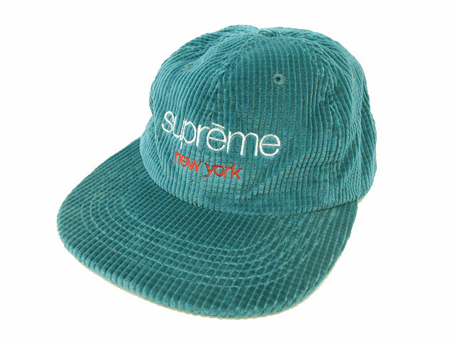 シュプリーム SUPREME Waffle Cord Classic Logo 6-Panel Teal 