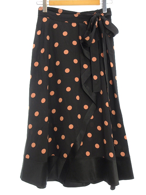 未使用品 トリーバーチ TORY BURCH プリント ラップ スカート シルク 